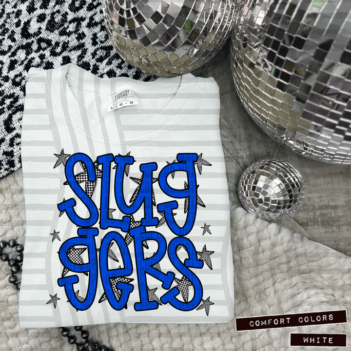 Blue Staggered DTF Print