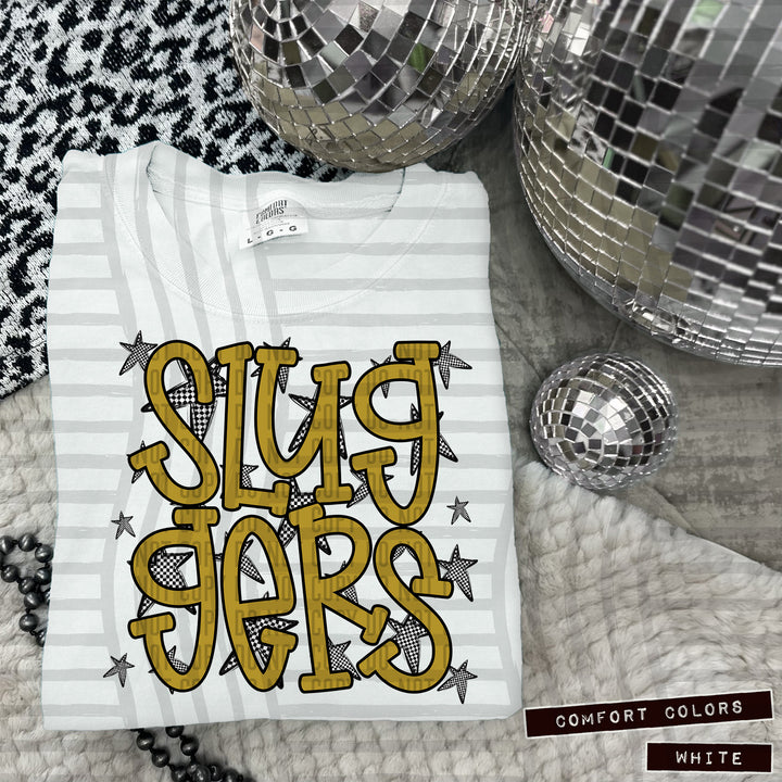 Gold Staggered DTF Print