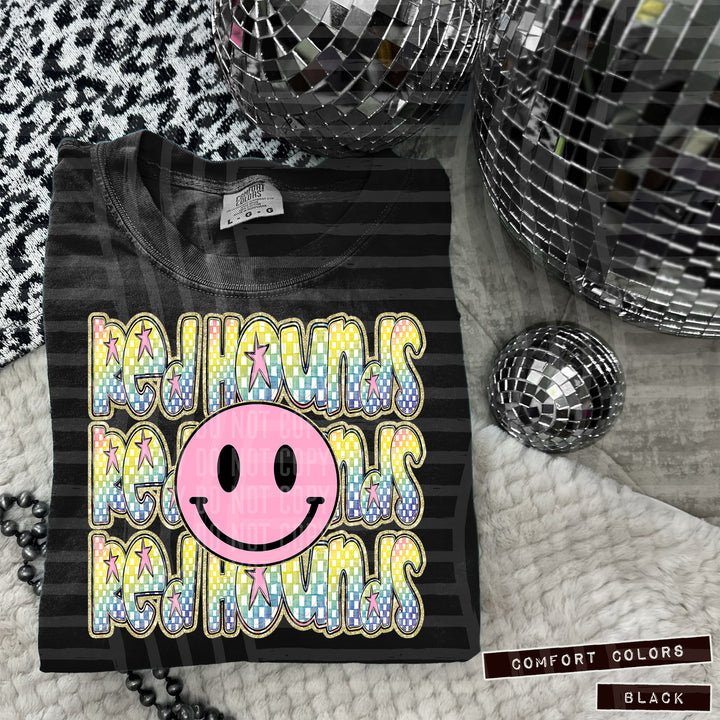 Pink Smiley Triple Stack DTF Print