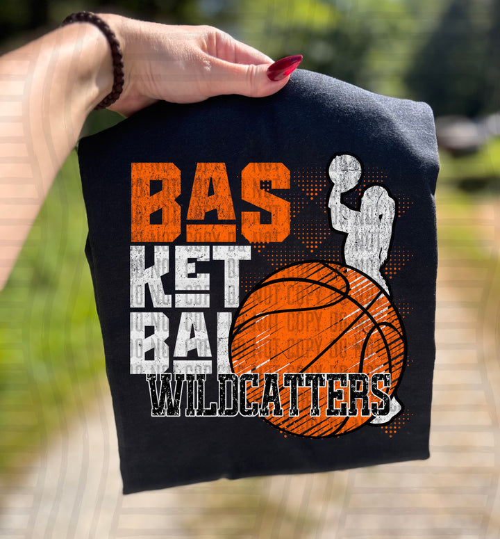 Girls Basketball Grunge DTF Print