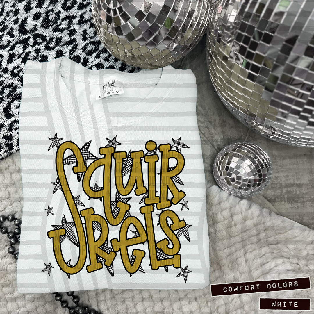 Gold Staggered DTF Print