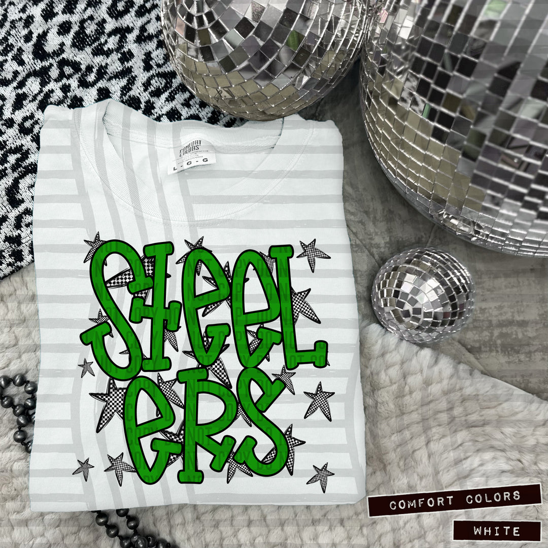 Green Staggered DTF Print