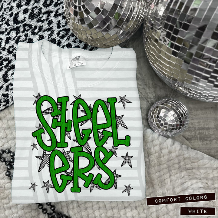 Green Staggered DTF Print