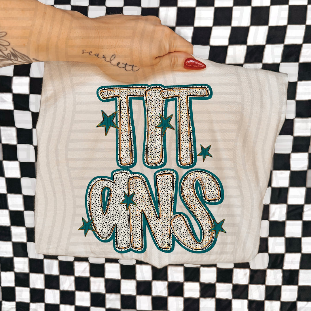 Teal Dotty DTF Print