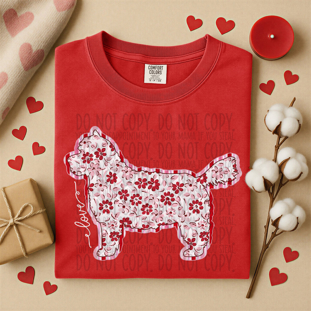 Valentine Dogs DTF Print