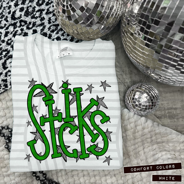 Green Staggered DTF Print