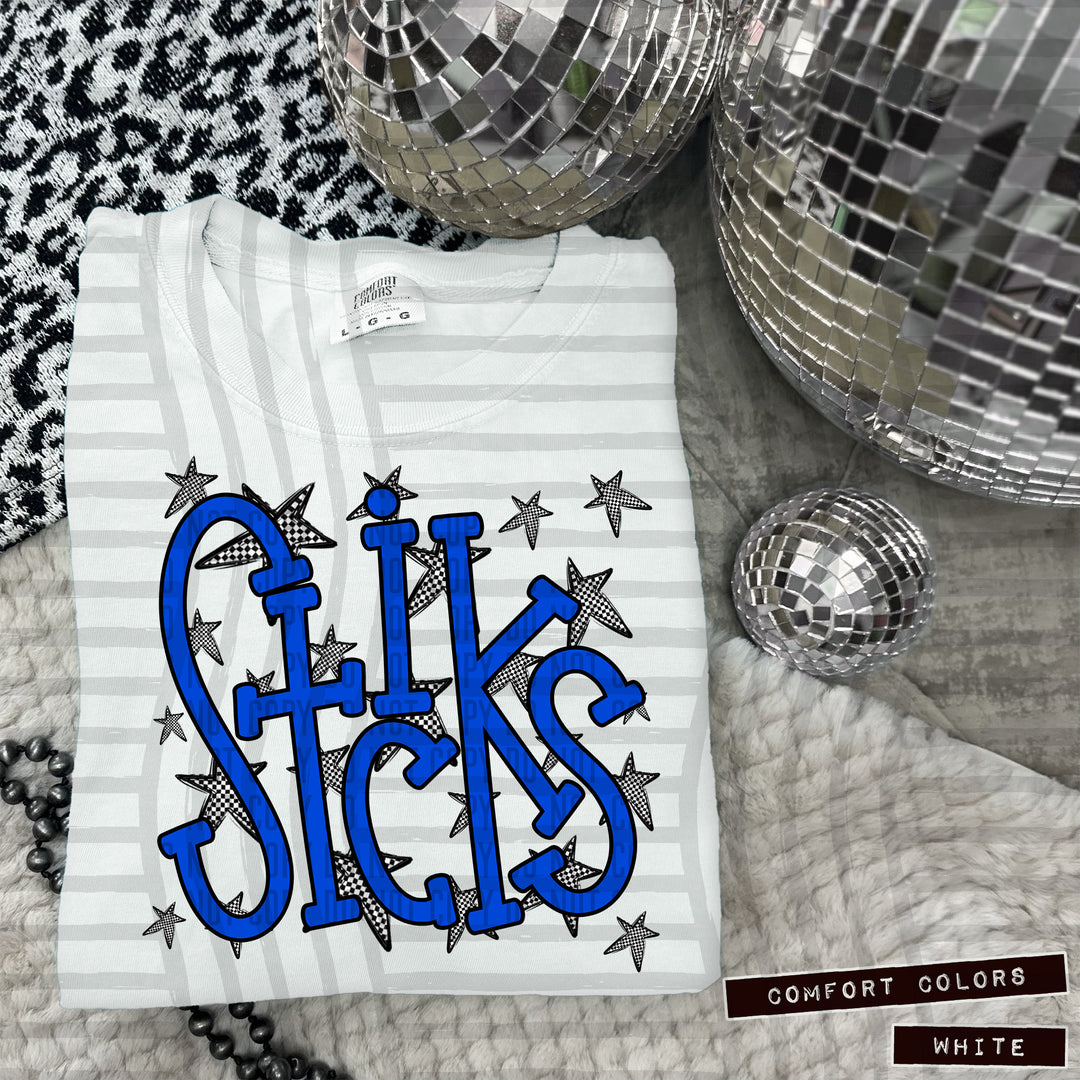 Blue Staggered DTF Print