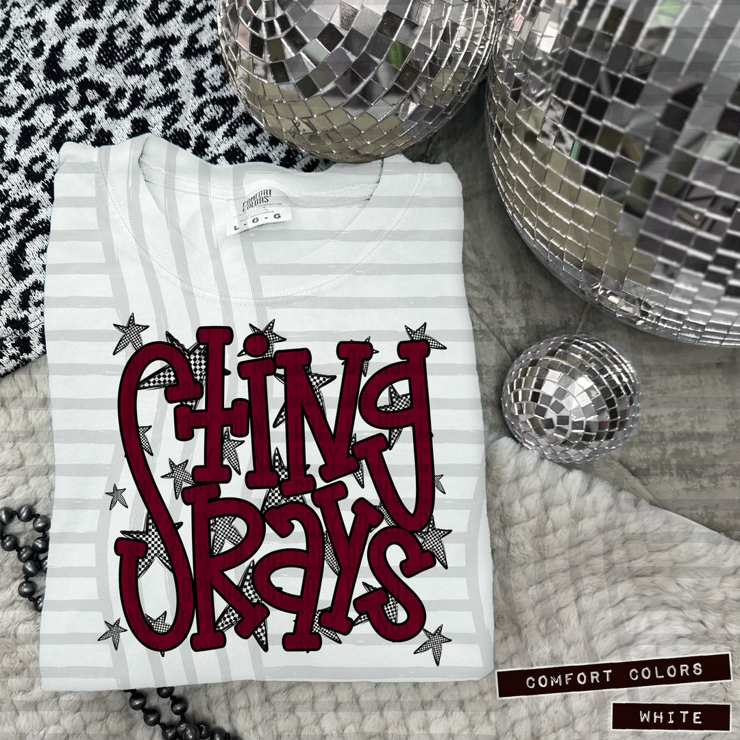 Maroon Staggered DTF Print
