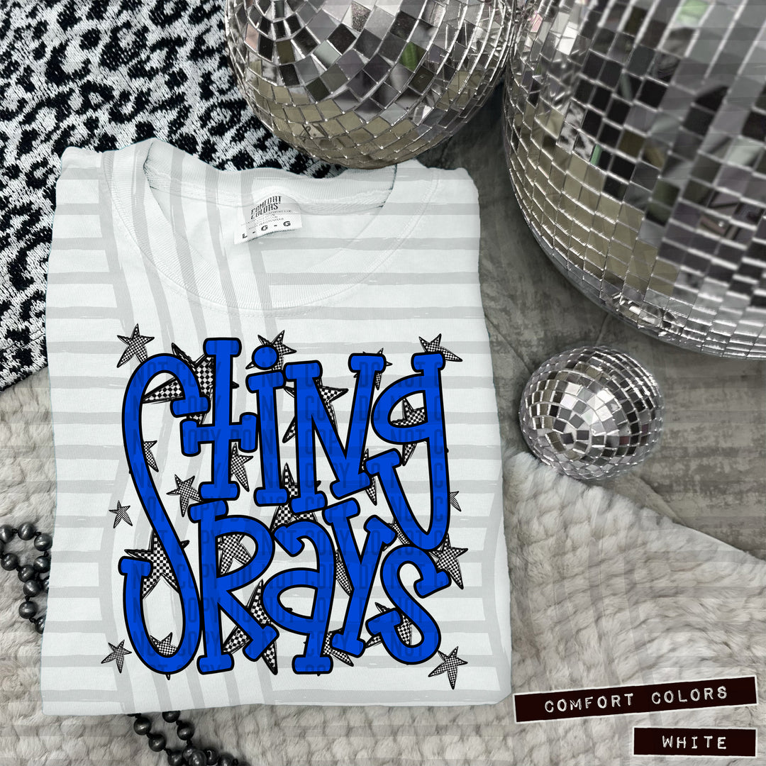 Blue Staggered DTF Print