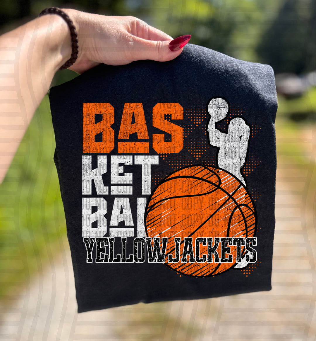 Girls Basketball Grunge DTF Print