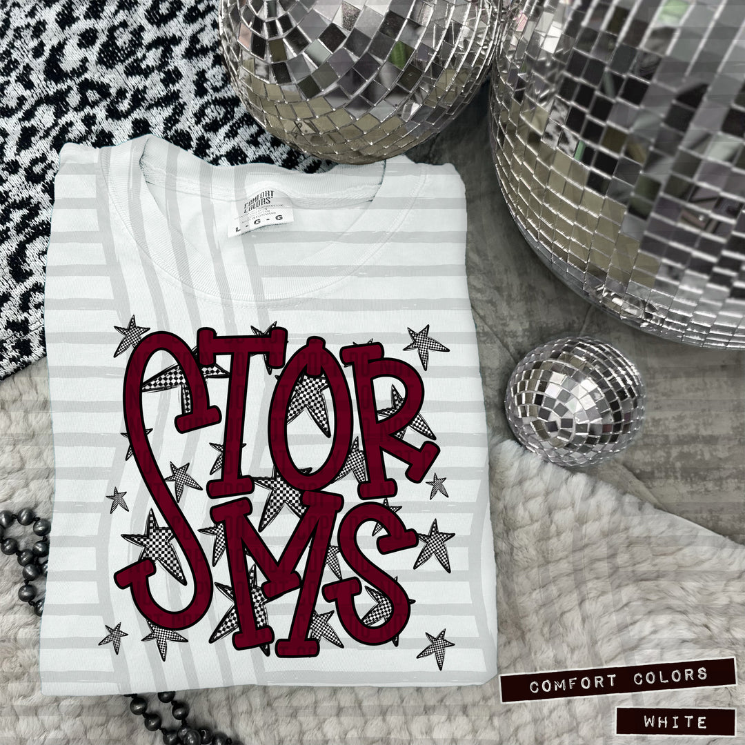 Maroon Staggered DTF Print