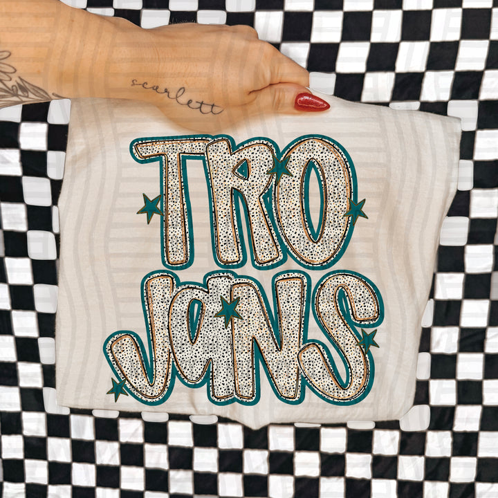 Teal Dotty DTF Print