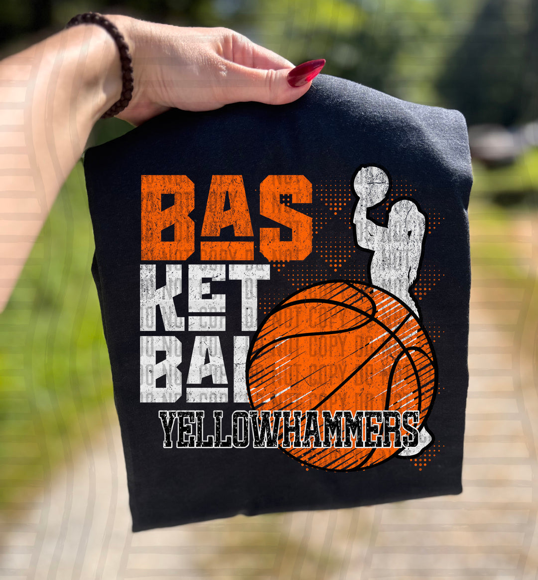 Girls Basketball Grunge DTF Print