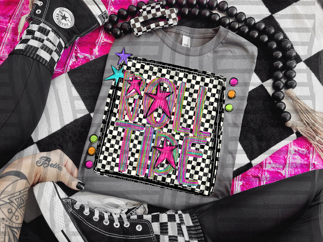 Pink Brushstroke Preppy DTF Print