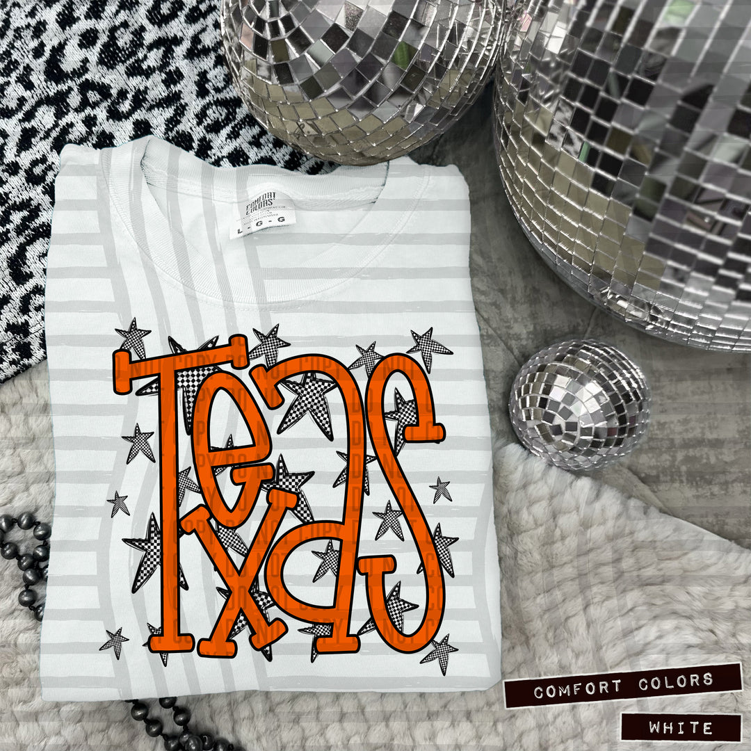 Orange Staggered DTF Print