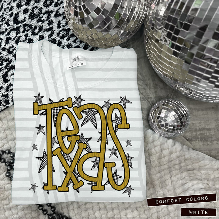 Gold Staggered DTF Print