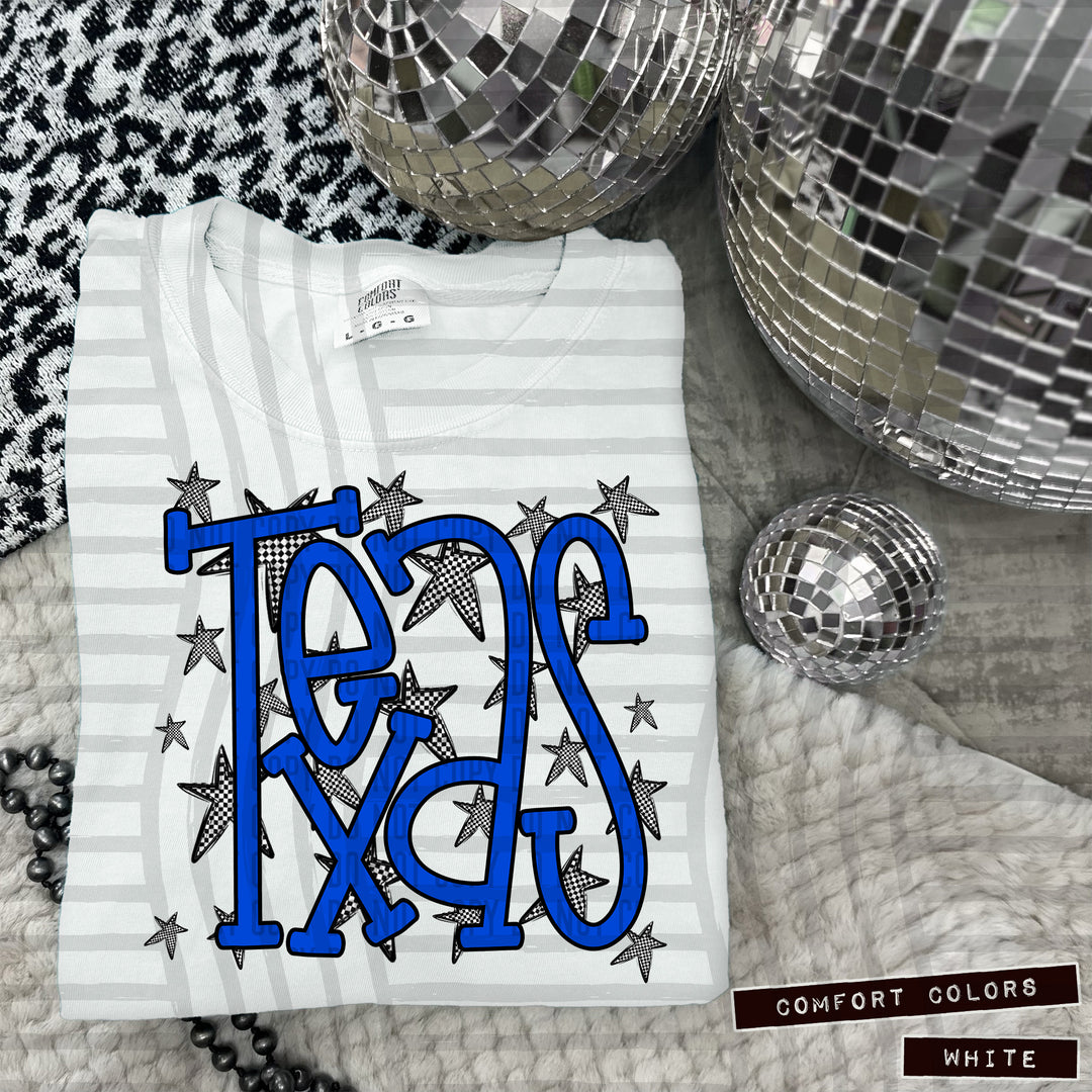 Blue Staggered DTF Print