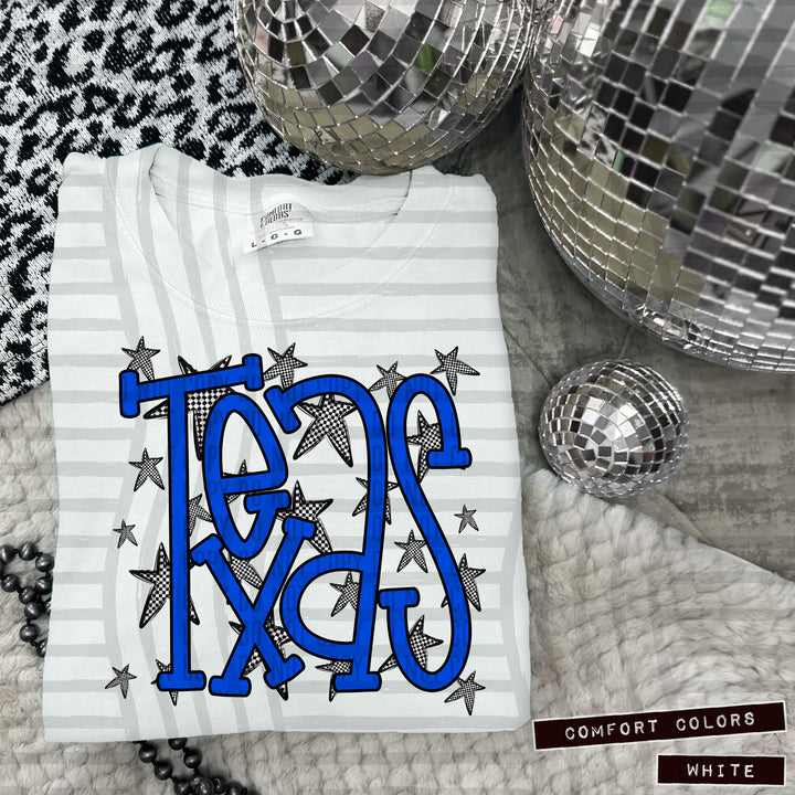 Blue Staggered DTF Print