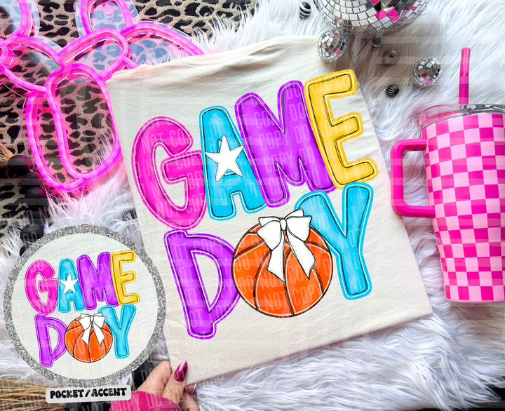 Bright Preppy Basketball DTF Print