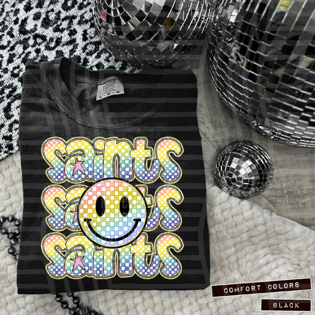 Rainbow Smiley Triple Stack DTF Print