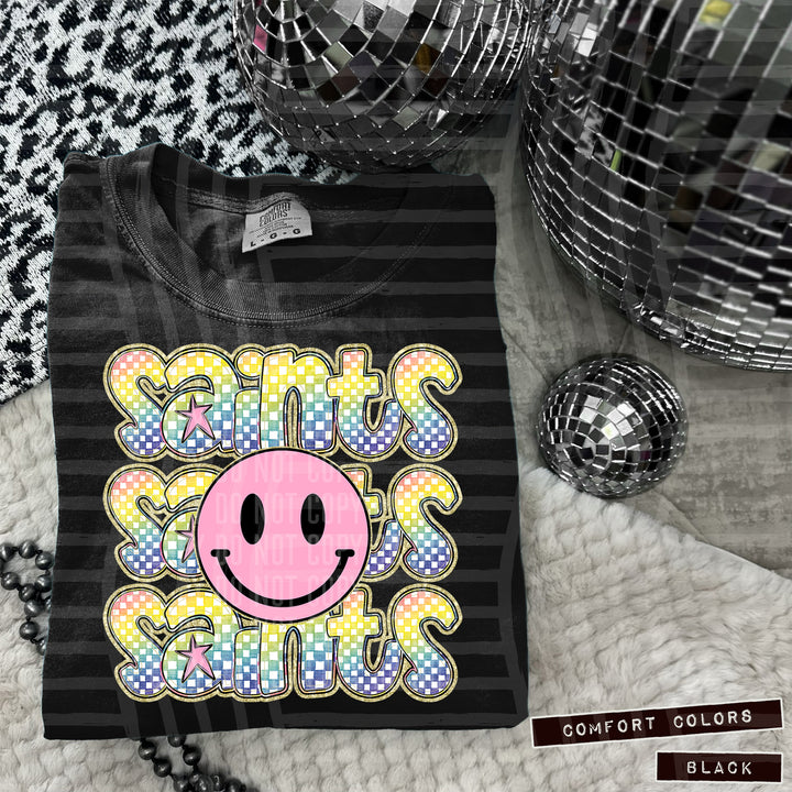 Pink Smiley Triple Stack DTF Print