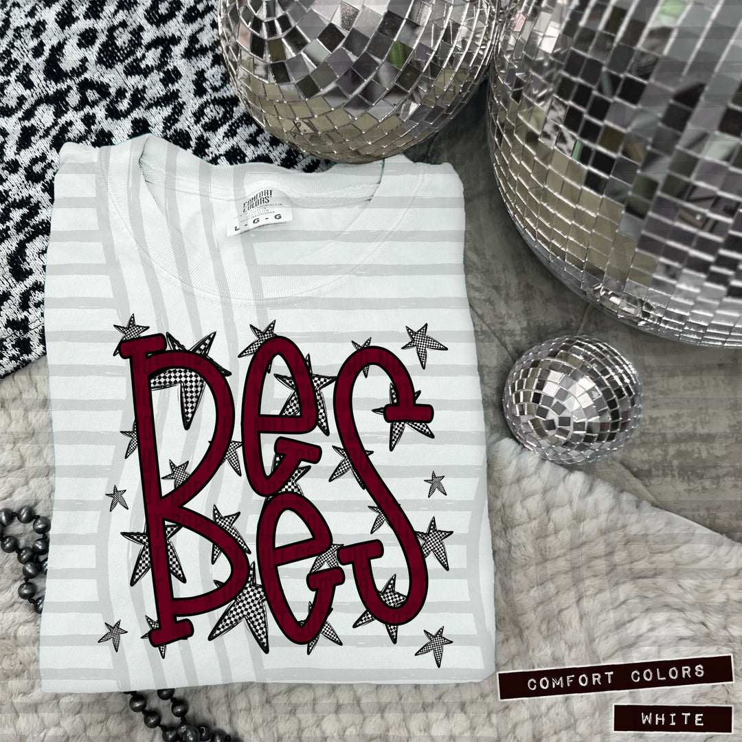 Maroon Staggered DTF Print