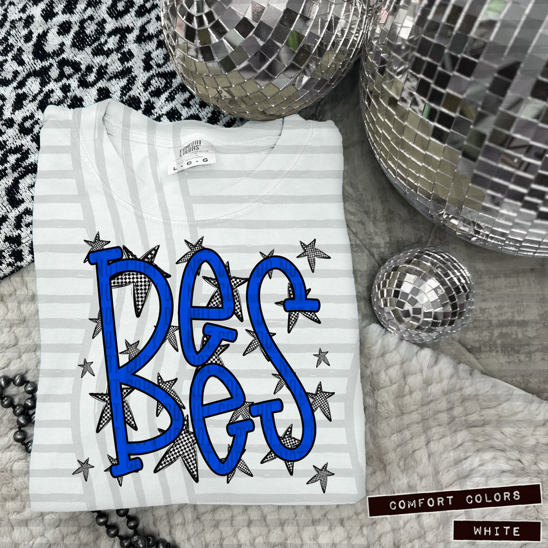 Blue Staggered DTF Print