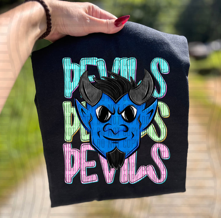 Neon Seersucker Mascot Heads DTF Print