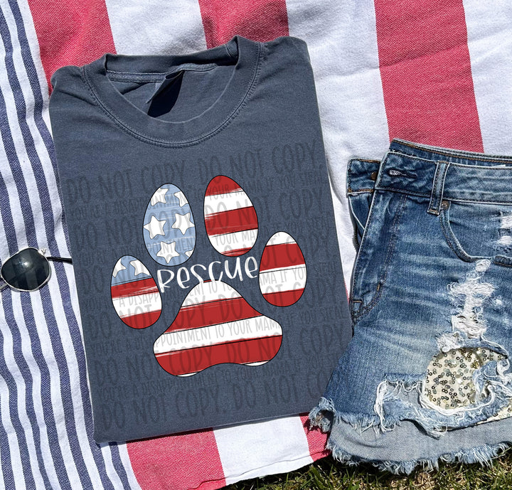 Patriotic Dog Designs White Text DTF Print
