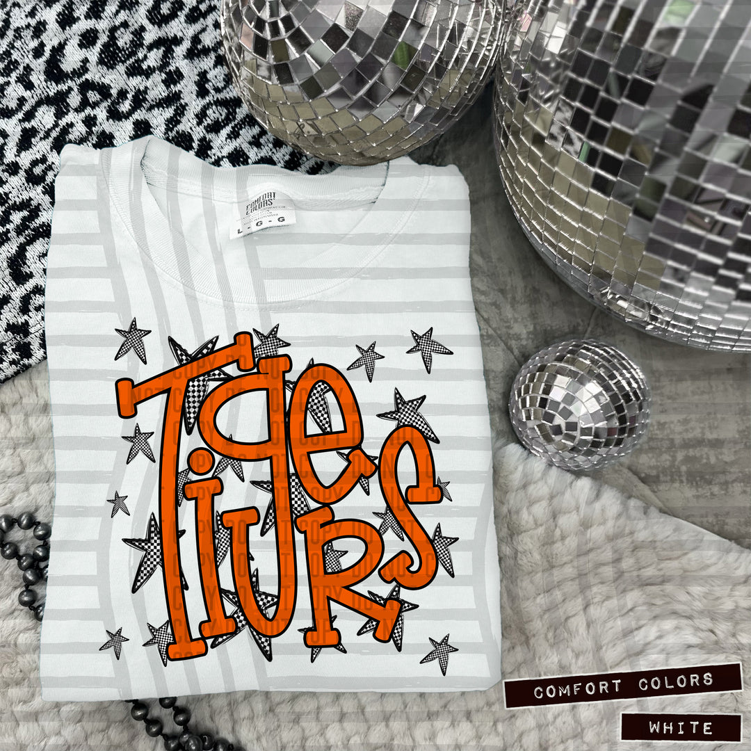 Orange Staggered DTF Print