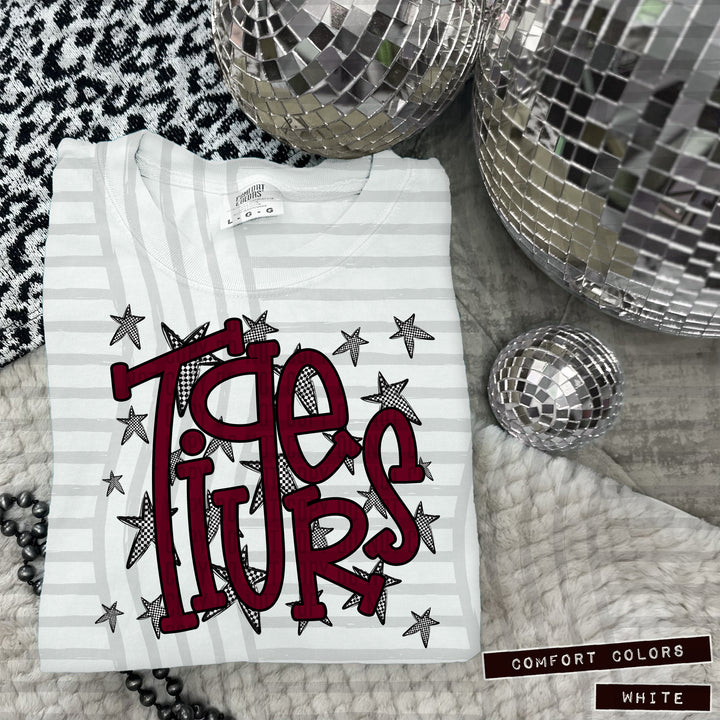 Maroon Staggered DTF Print