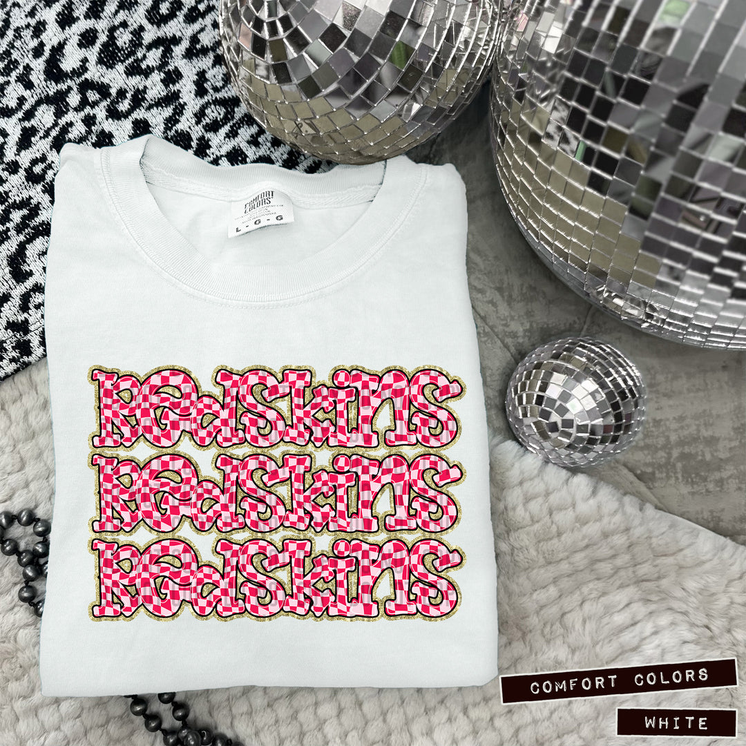 Pink Checks DTF Print