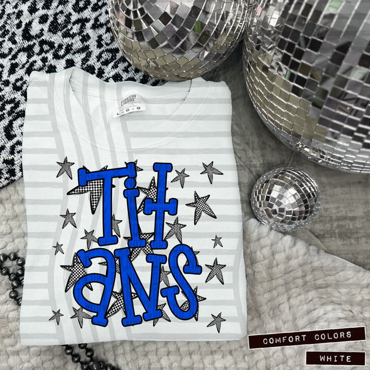 Blue Staggered DTF Print