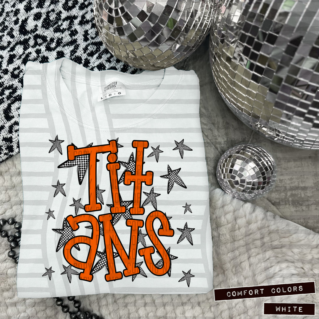 Orange Staggered DTF Print