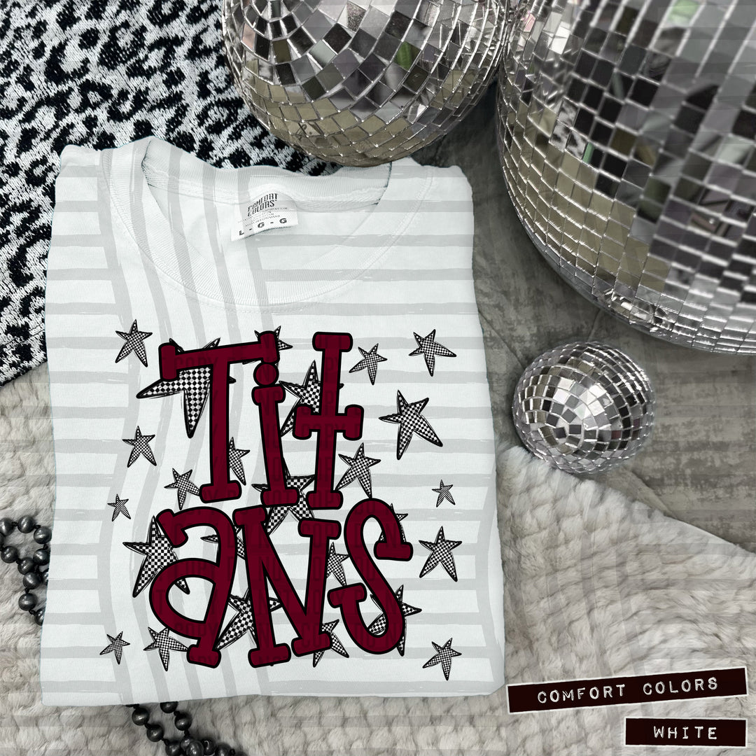 Maroon Staggered DTF Print