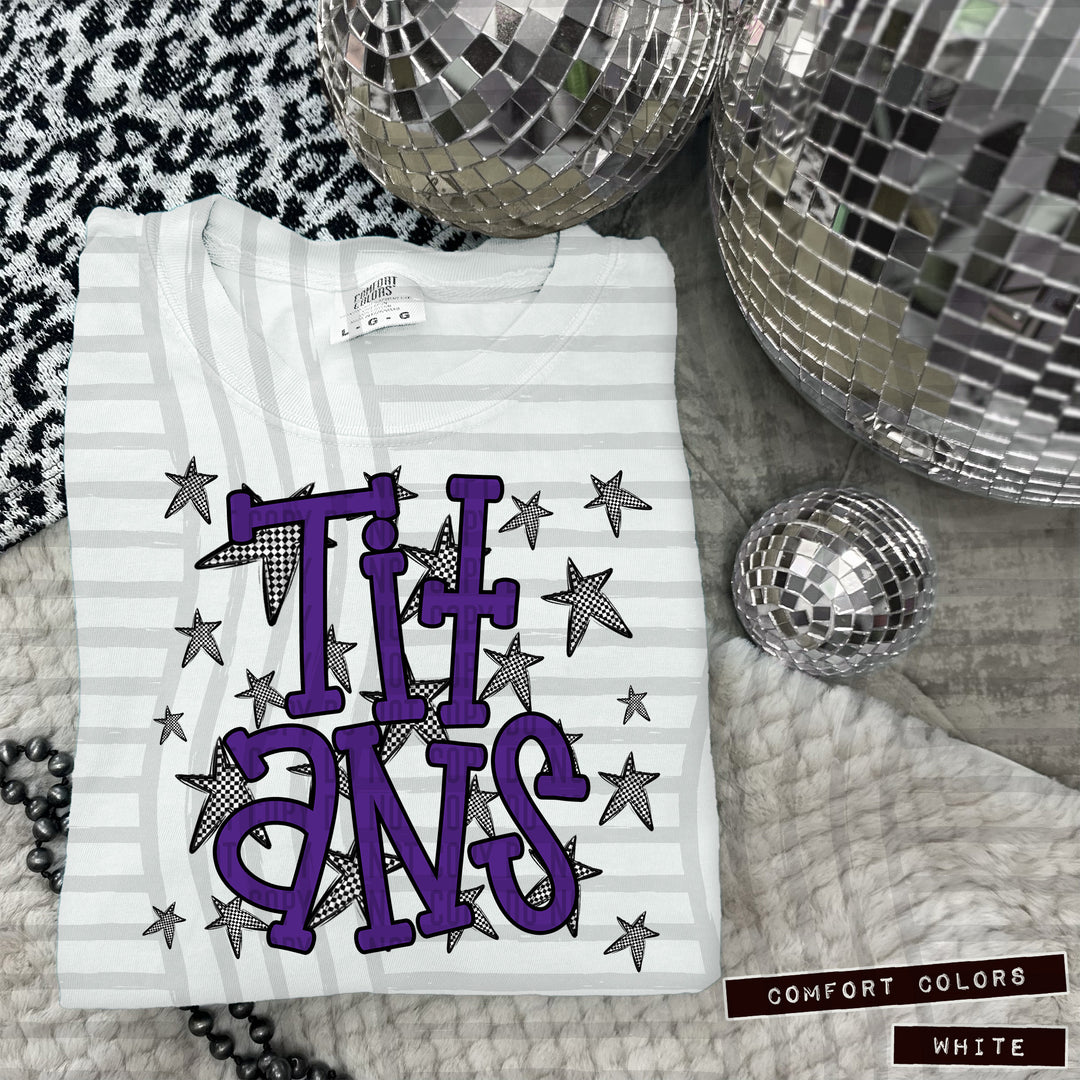 Purple Staggered DTF Print