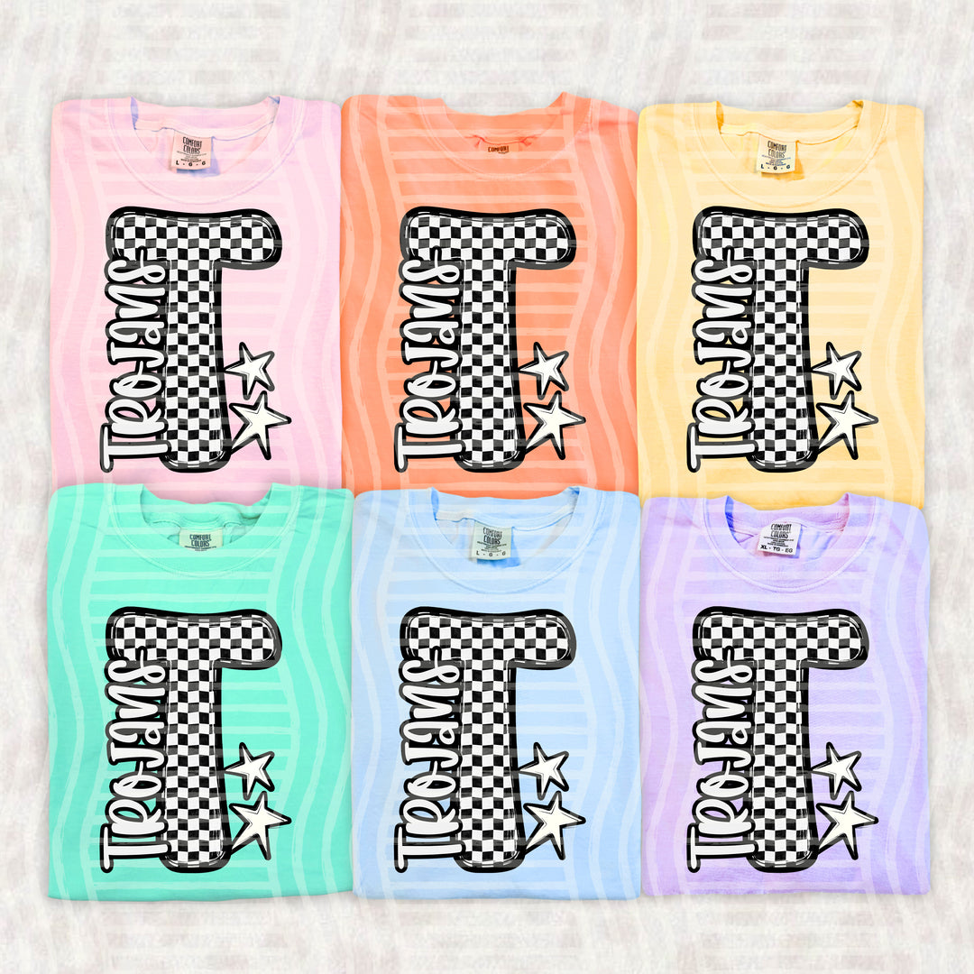 Checker Crush Black And White Mascots DTF Print