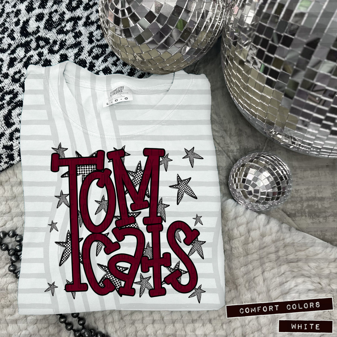 Maroon Staggered DTF Print