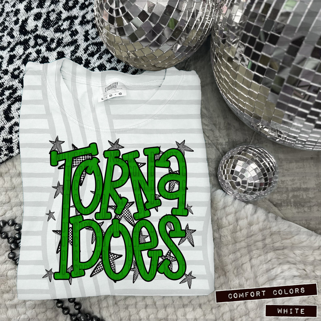 Green Staggered DTF Print