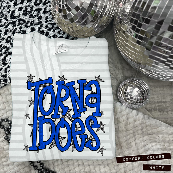 Blue Staggered DTF Print