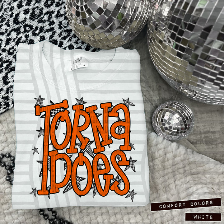 Orange Staggered DTF Print