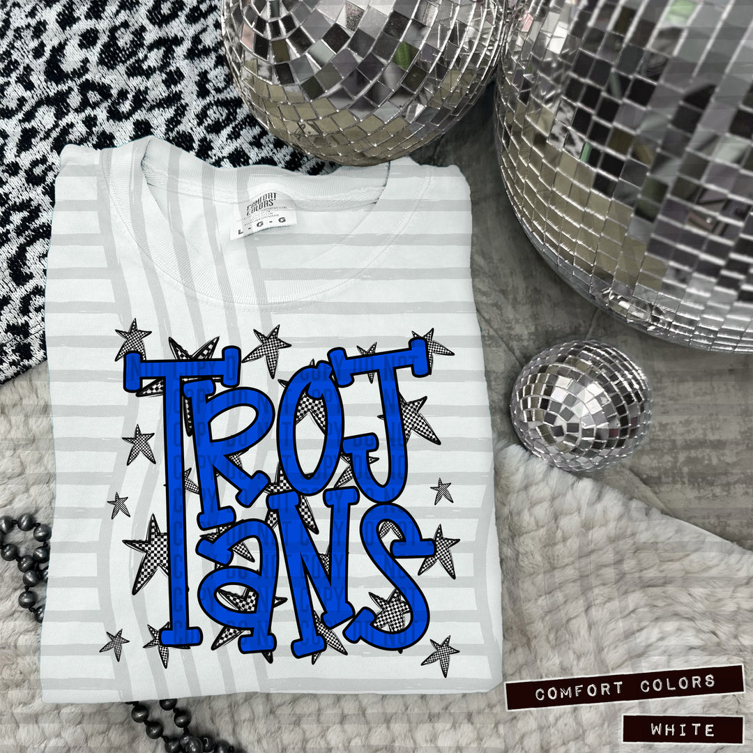 Blue Staggered DTF Print