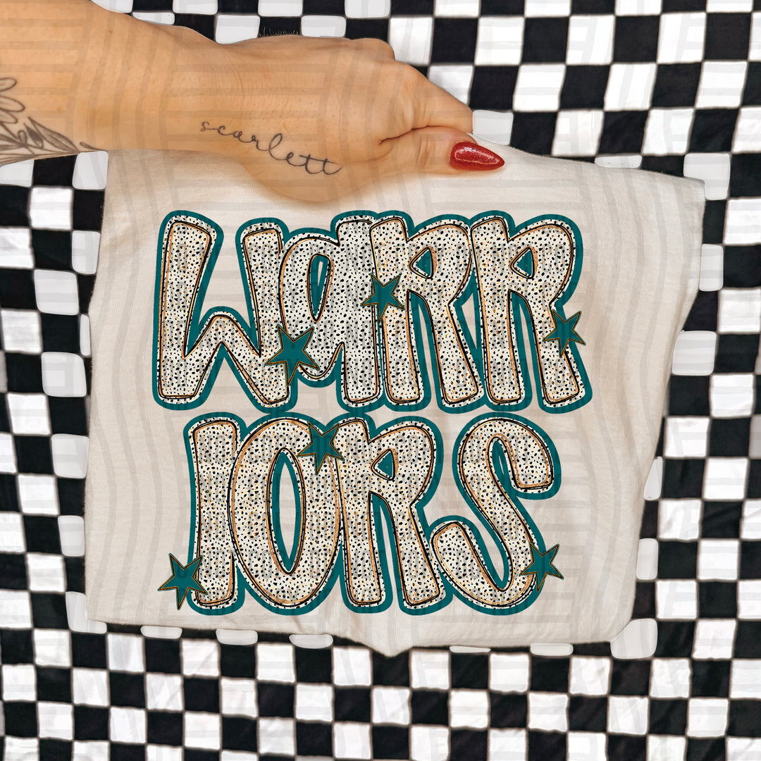 Teal Dotty DTF Print