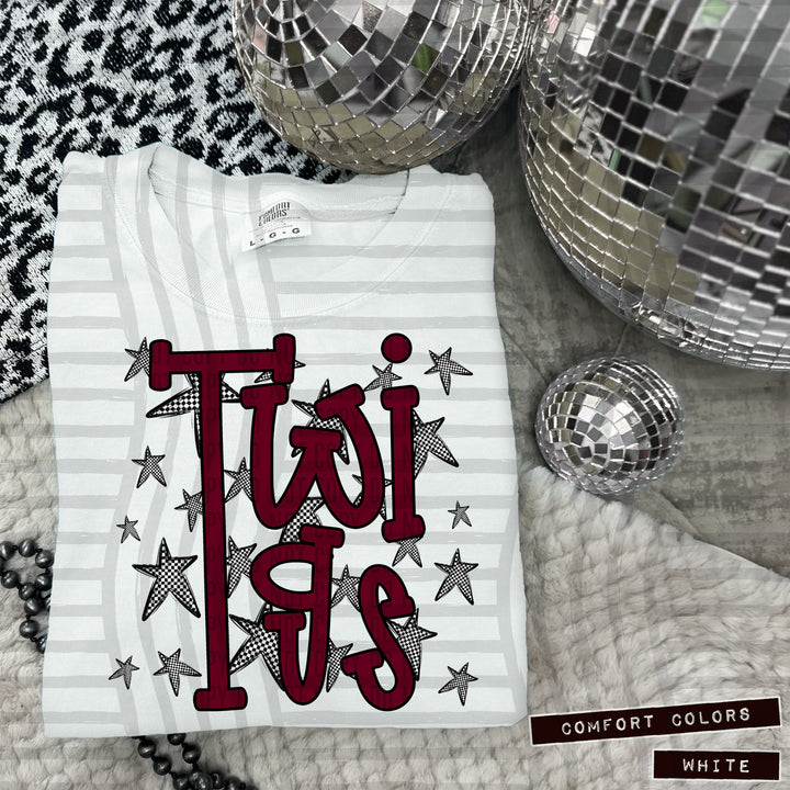 Maroon Staggered DTF Print