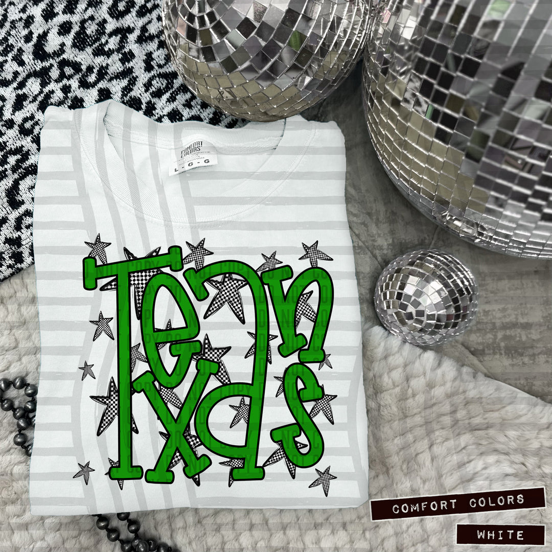 Green Staggered DTF Print