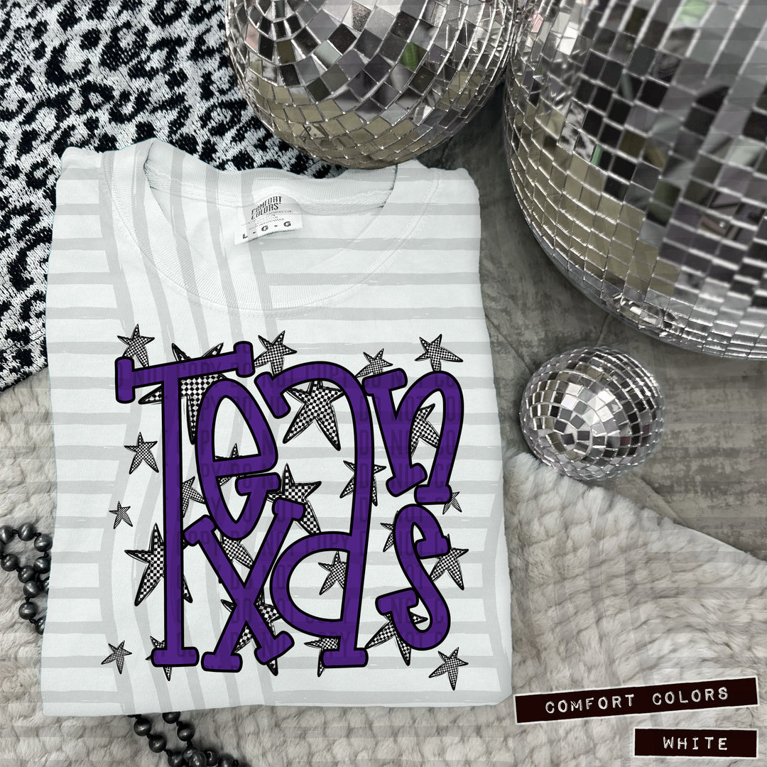 Purple Staggered DTF Print
