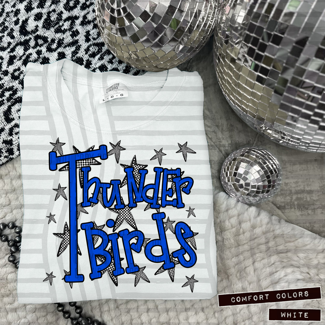 Blue Staggered DTF Print