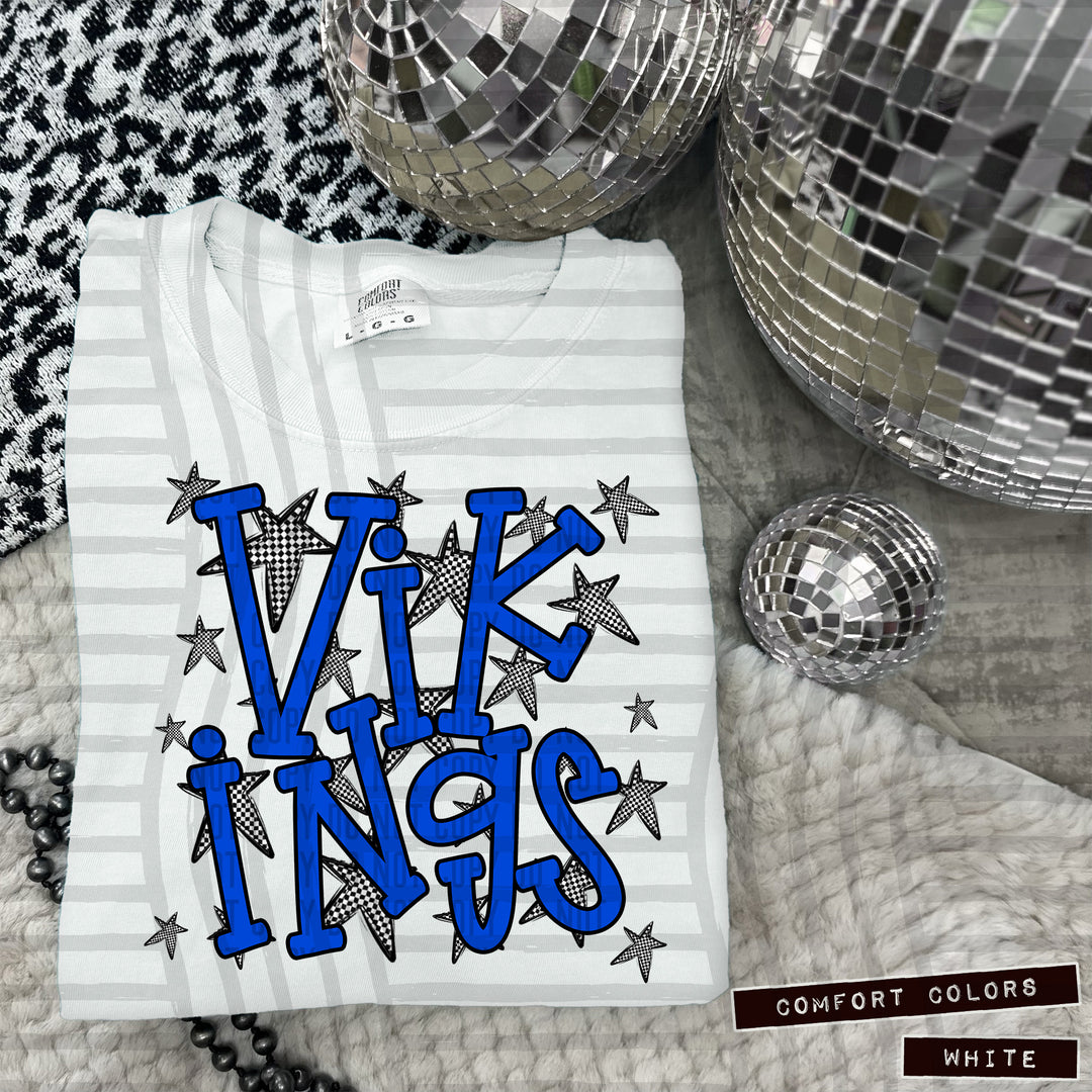 Blue Staggered DTF Print