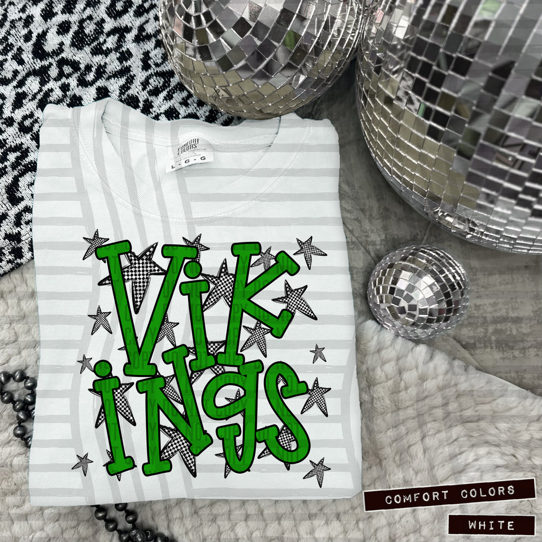Green Staggered DTF Print
