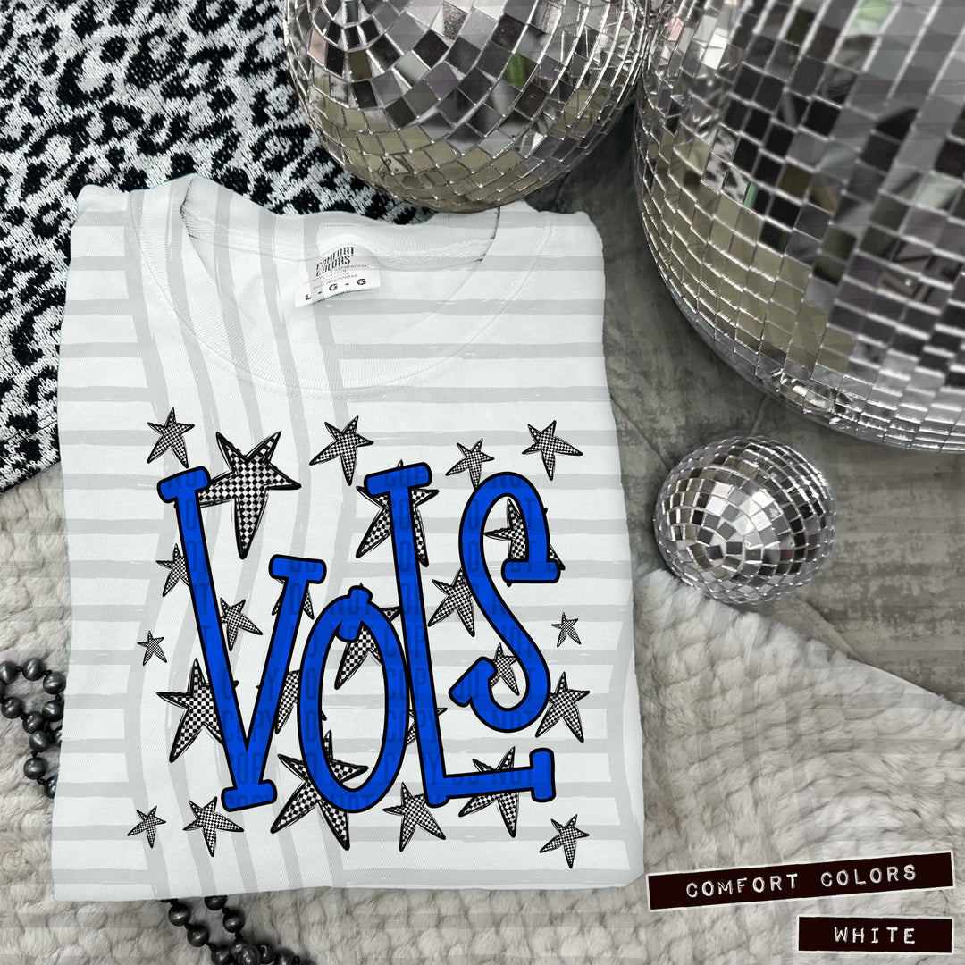 Blue Staggered DTF Print